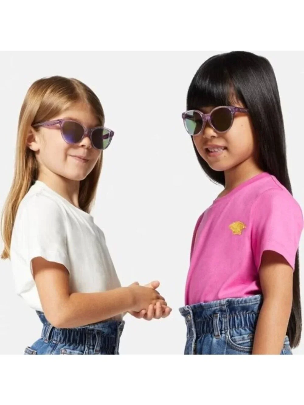 Versace Kids VK4427U GB1/87 Sunglasses Black Cat Eye Frame, Grey Lenses